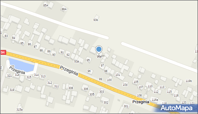 Przeginia, Przeginia, 96a, mapa Przeginia