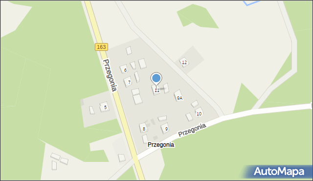 Przegonia, Przegonia, 11, mapa Przegonia