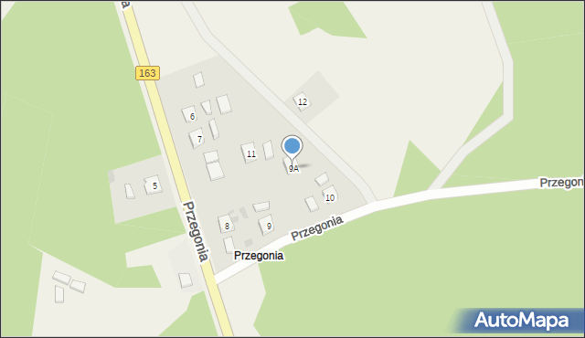 Przegonia, Przegonia, 9A, mapa Przegonia