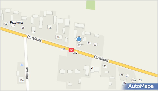 Przekora, Przekora, 20, mapa Przekora