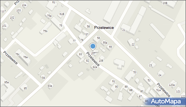 Przelewice, Przelewice, 107, mapa Przelewice