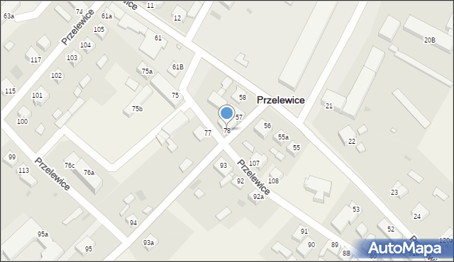 Przelewice, Przelewice, 78, mapa Przelewice