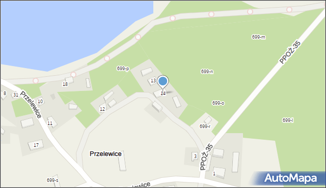 Przelewice, Przelewice, 14, mapa Przelewice