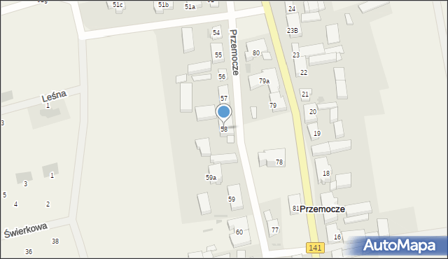 Przemocze, Przemocze, 58, mapa Przemocze