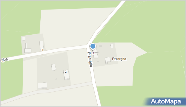 Przeręba, Przeręba, 1, mapa Przeręba