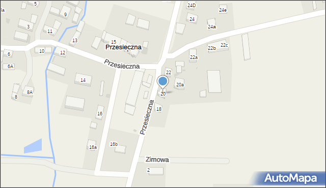 Przesieczna, Przesieczna, 20, mapa Przesieczna