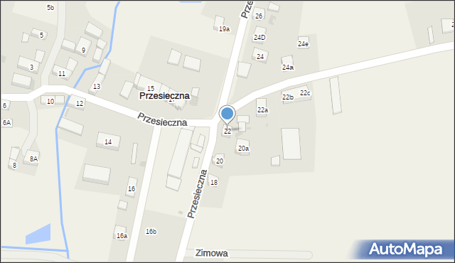 Przesieczna, Przesieczna, 22, mapa Przesieczna