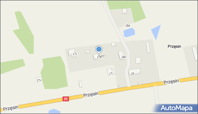 Przęsin, Przęsin, 17a, mapa Przęsin