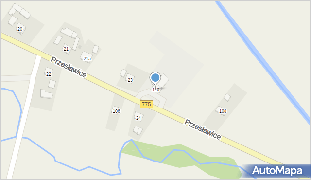 Przesławice, Przesławice, 110, mapa Przesławice