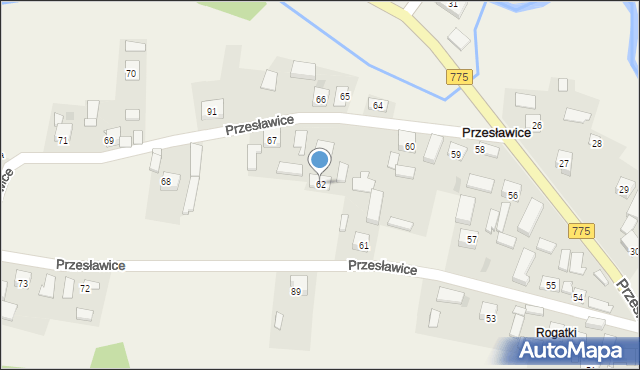 Przesławice, Przesławice, 62, mapa Przesławice