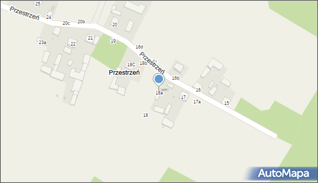 Przestrzeń, Przestrzeń, 18a, mapa Przestrzeń