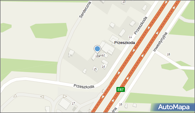 Przeszkoda, Przeszkoda, 12a, mapa Przeszkoda