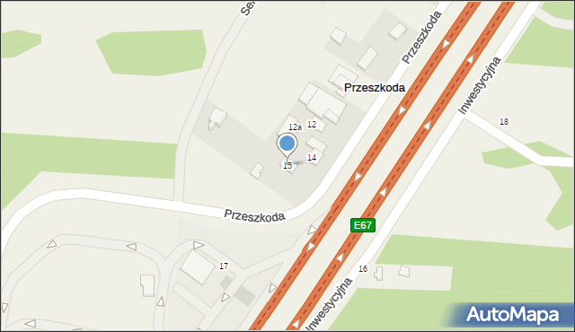 Przeszkoda, Przeszkoda, 15, mapa Przeszkoda