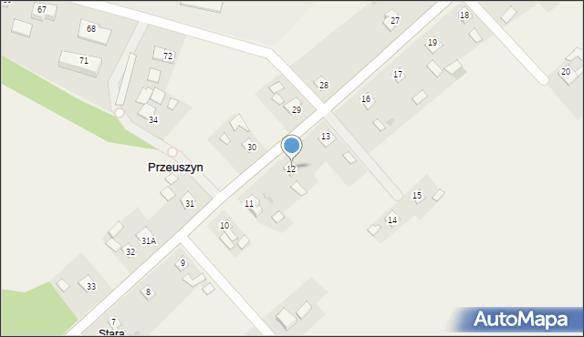 Przeuszyn, Przeuszyn, 12, mapa Przeuszyn