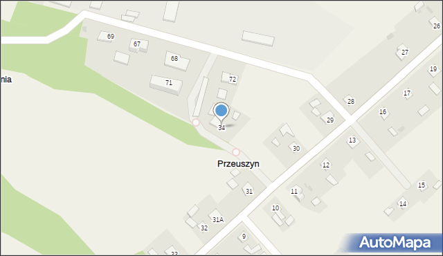 Przeuszyn, Przeuszyn, 34, mapa Przeuszyn