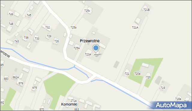 Przewrotne, Przewrotne, 723, mapa Przewrotne