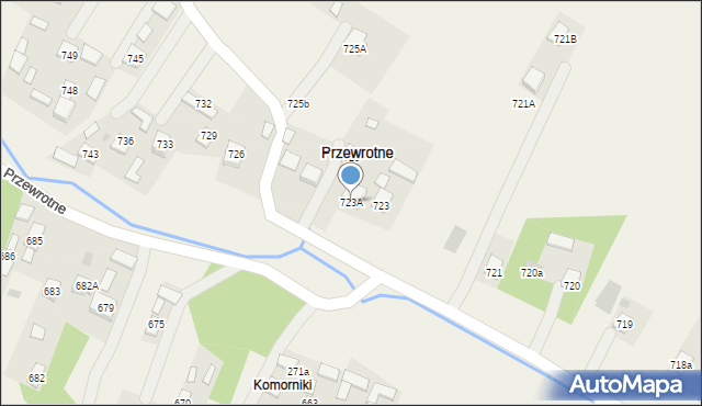 Przewrotne, Przewrotne, 723A, mapa Przewrotne