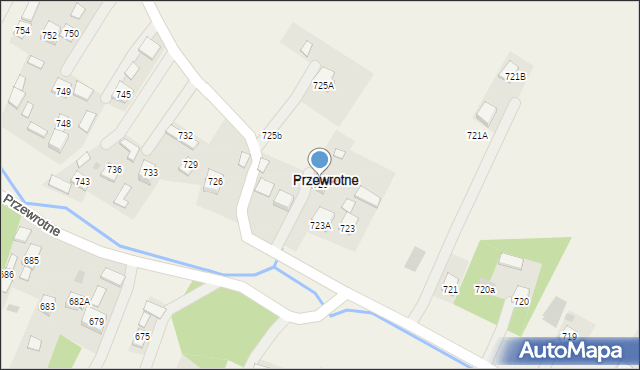 Przewrotne, Przewrotne, 725, mapa Przewrotne