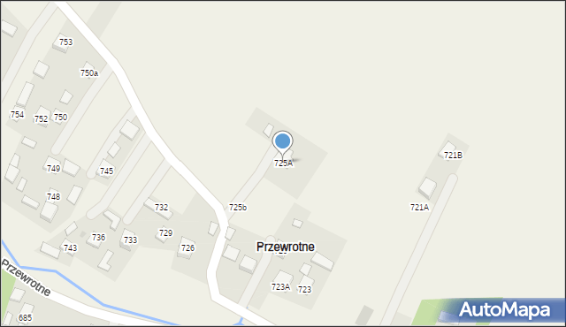 Przewrotne, Przewrotne, 725A, mapa Przewrotne