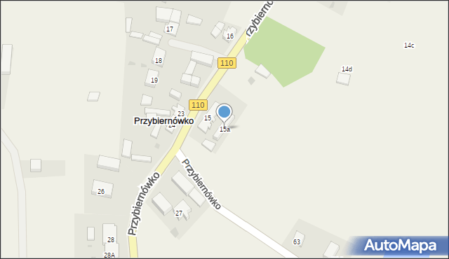 Przybiernówko, Przybiernówko, 15a, mapa Przybiernówko