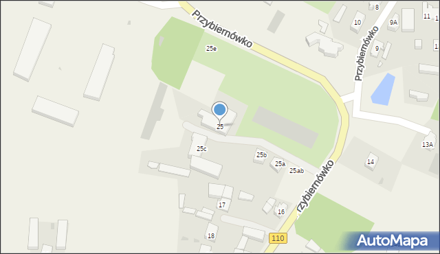 Przybiernówko, Przybiernówko, 25, mapa Przybiernówko