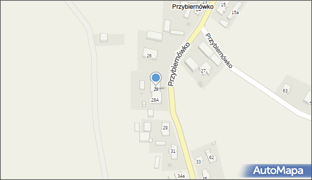 Przybiernówko, Przybiernówko, 28, mapa Przybiernówko