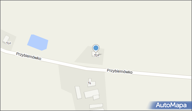 Przybiernówko, Przybiernówko, 51A, mapa Przybiernówko