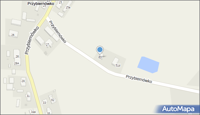 Przybiernówko, Przybiernówko, 63, mapa Przybiernówko