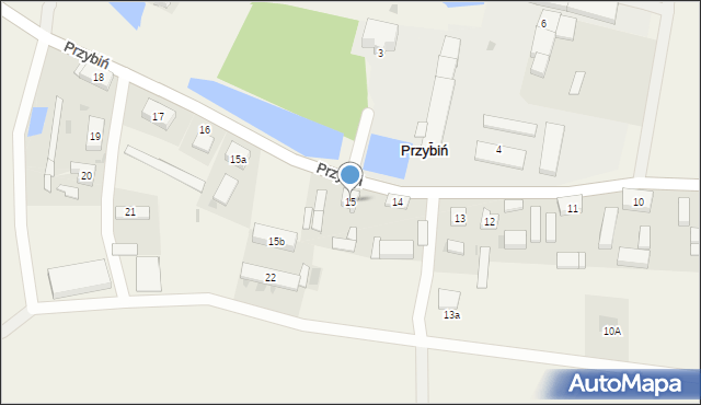 Przybiń, Przybiń, 15, mapa Przybiń