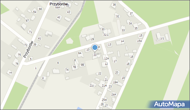 Przyborów, Przyborów, 11, mapa Przyborów