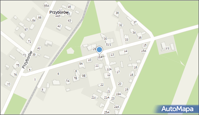 Przyborów, Przyborów, 11A, mapa Przyborów