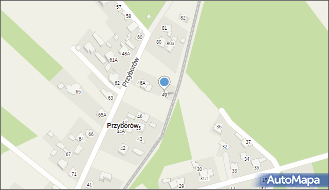 Przyborów, Przyborów, 49, mapa Przyborów