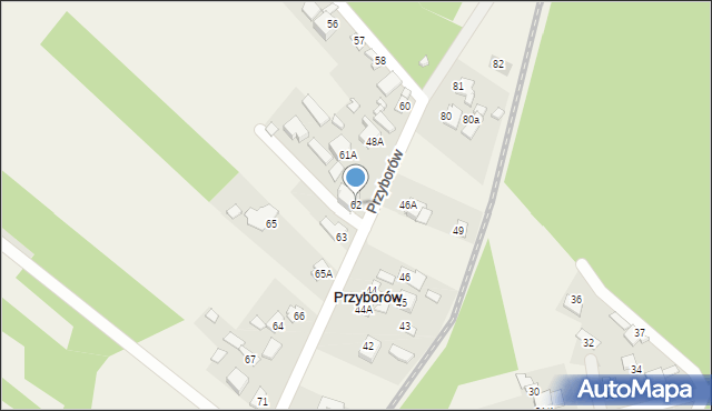 Przyborów, Przyborów, 62, mapa Przyborów