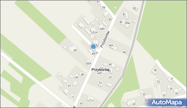 Przyborów, Przyborów, 63, mapa Przyborów