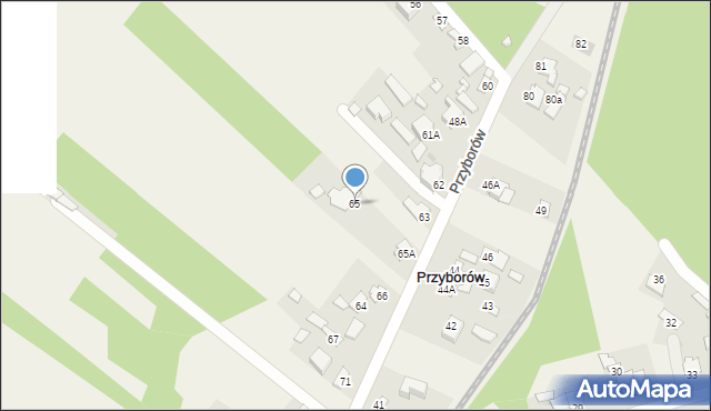 Przyborów, Przyborów, 65, mapa Przyborów