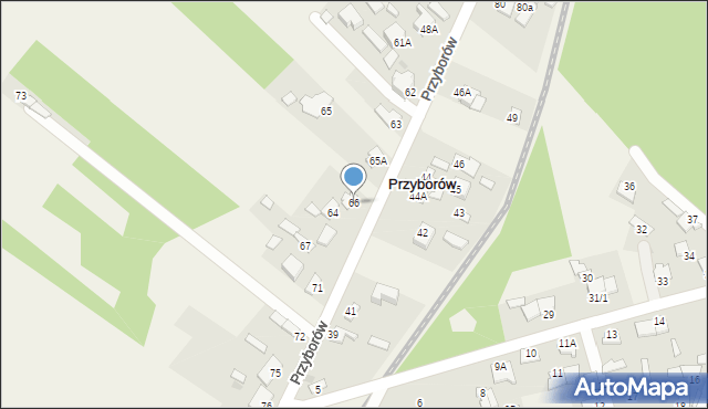 Przyborów, Przyborów, 66, mapa Przyborów