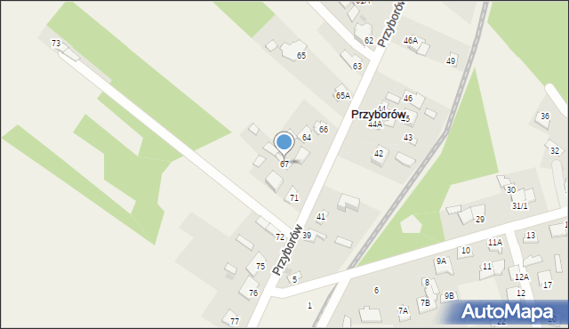 Przyborów, Przyborów, 67, mapa Przyborów