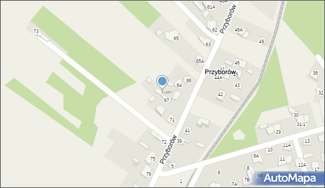 Przyborów, Przyborów, 68A, mapa Przyborów