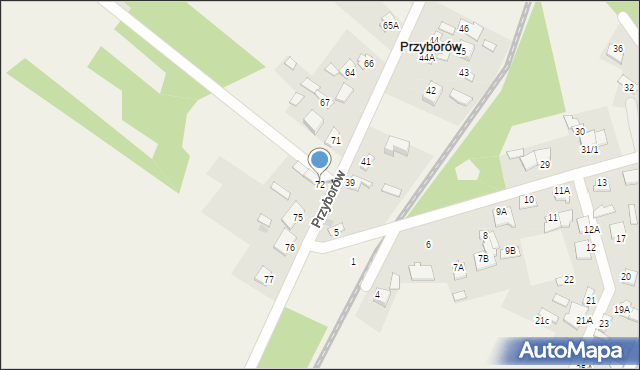 Przyborów, Przyborów, 72, mapa Przyborów