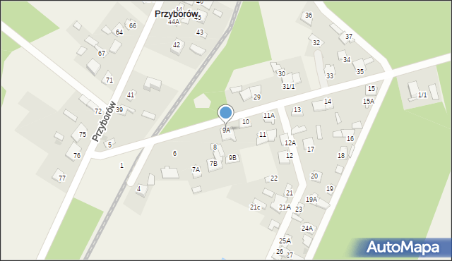 Przyborów, Przyborów, 9A, mapa Przyborów