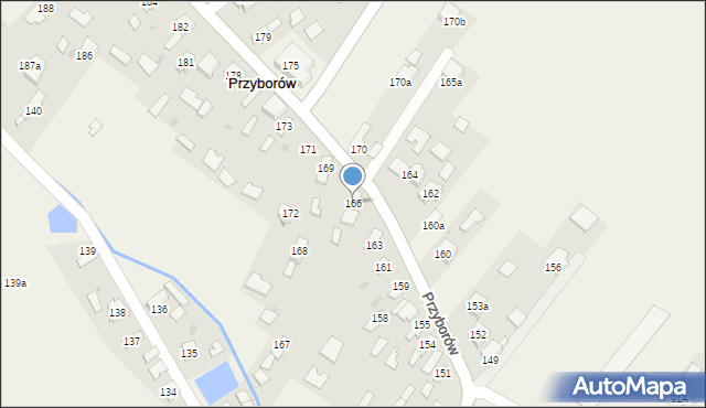 Przyborów, Przyborów, 166, mapa Przyborów