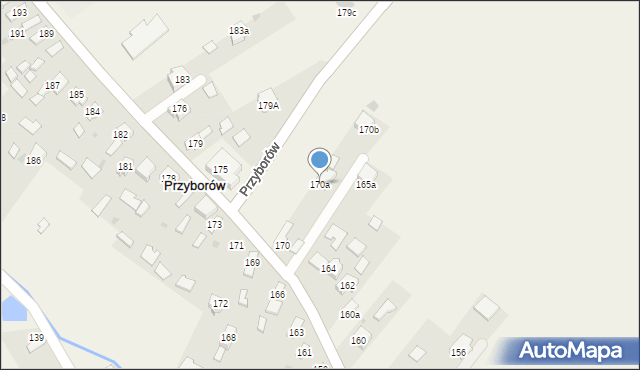 Przyborów, Przyborów, 170a, mapa Przyborów