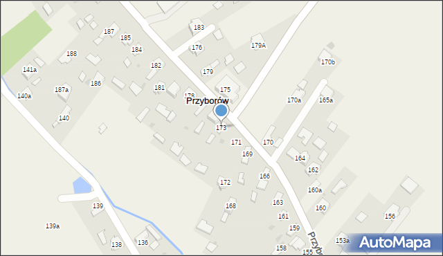 Przyborów, Przyborów, 173, mapa Przyborów