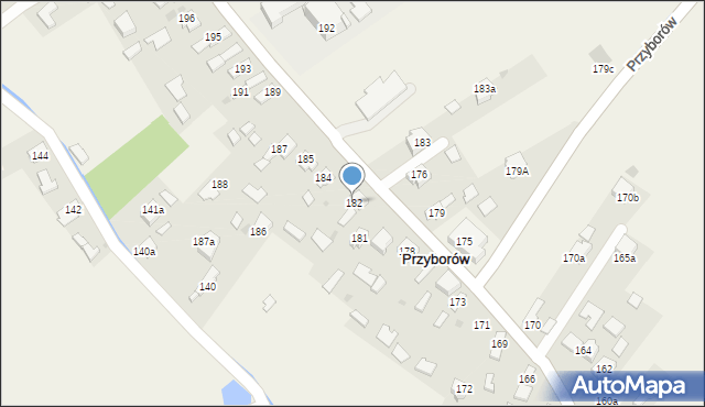 Przyborów, Przyborów, 182, mapa Przyborów