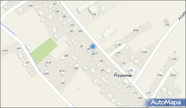 Przyborów, Przyborów, 184, mapa Przyborów