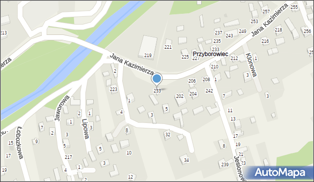 Przyborów, Przyborów, 233, mapa Przyborów