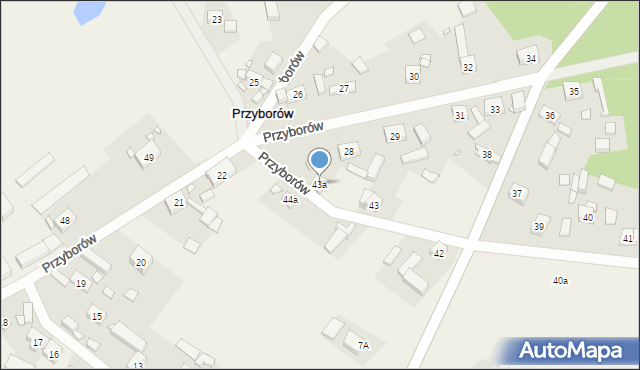 Przyborów, Przyborów, 43a, mapa Przyborów