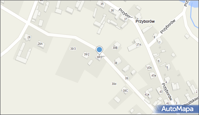 Przyborów, Przyborów, 39/1, mapa Przyborów