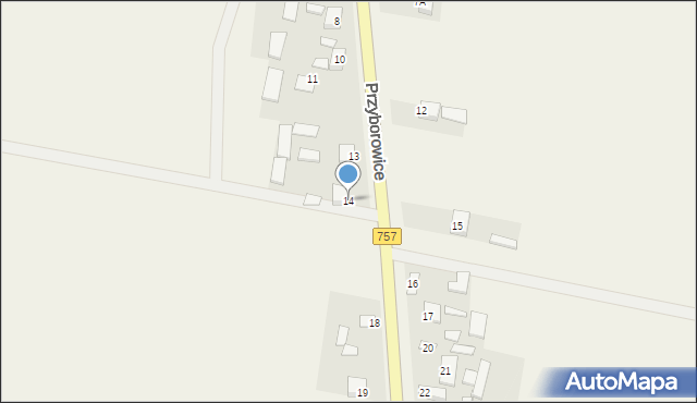 Przyborowice, Przyborowice, 14, mapa Przyborowice