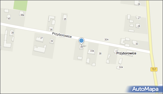 Przyborowice, Przyborowice, 33, mapa Przyborowice